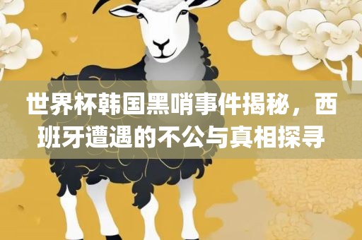 世界杯韩国黑哨事件揭秘，西班牙遭遇的不公与真相探寻