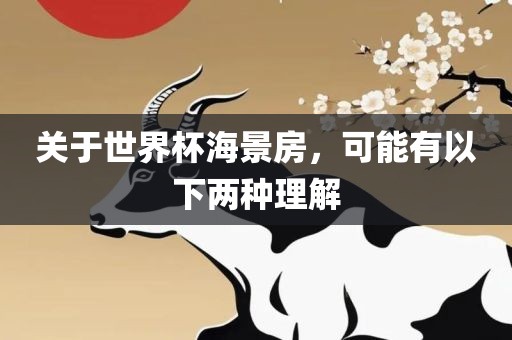 关于世界杯海景房，可能有以下两种理解