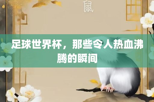 足球世界杯，那些令人热血沸腾的瞬间