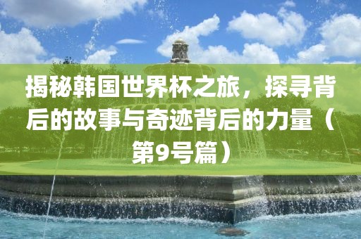 揭秘韩国世界杯之旅，探寻背后的故事与奇迹背后的力量（第9号篇）