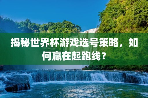 揭秘世界杯游戏选号策略，如何赢在起跑线？