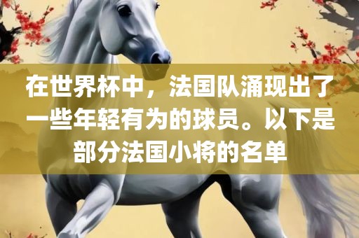 在世界杯中，法国队涌现出了一些年轻有为的球员。以下是部分法国小将的名单