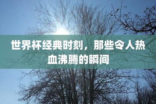 世界杯经典时刻，那些令人热血沸腾的瞬间