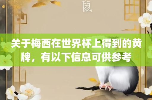 关于梅西在世界杯上得到的黄牌，有以下信息可供参考
