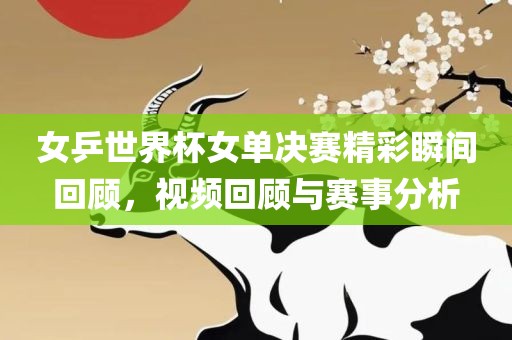 女乒世界杯女单决赛精彩瞬间回顾，视频回顾与赛事分析