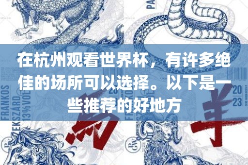 在杭州观看世界杯，有许多绝佳的场所可以选择。以下是一些推荐的好地方