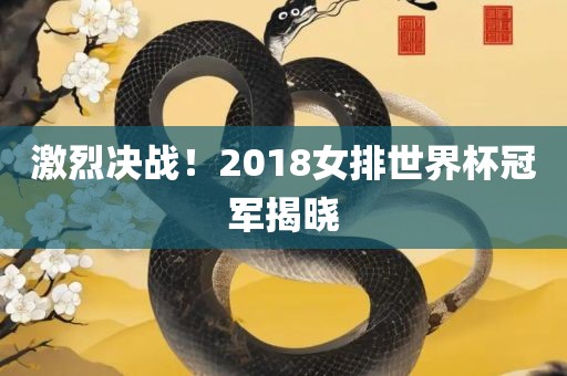 激烈决战！2018女排世界杯冠军揭晓