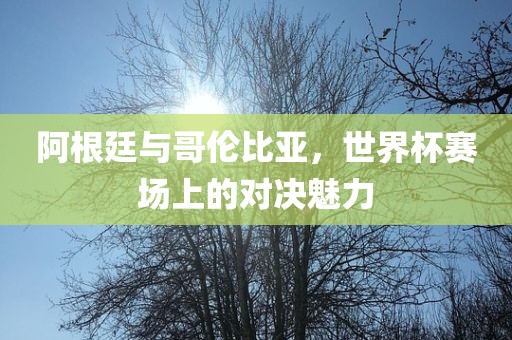 阿根廷与哥伦比亚，世界杯赛场上的对决魅力