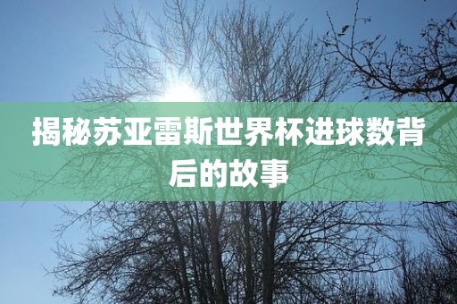 揭秘苏亚雷斯世界杯进球数背后的故事