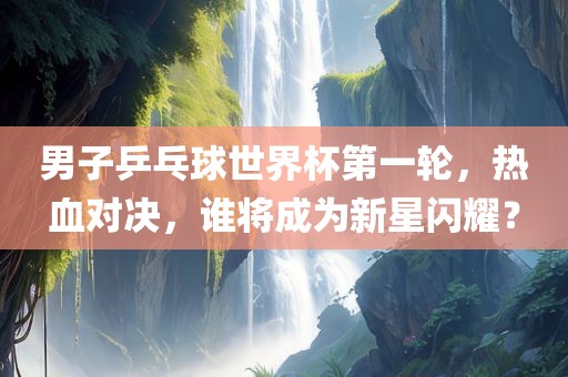 男子乒乓球世界杯第一轮，热血对决，谁将成为新星闪耀？