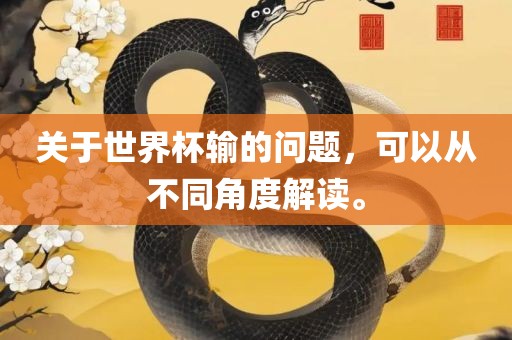 关于世界杯输的问题，可以从不同角度解读。