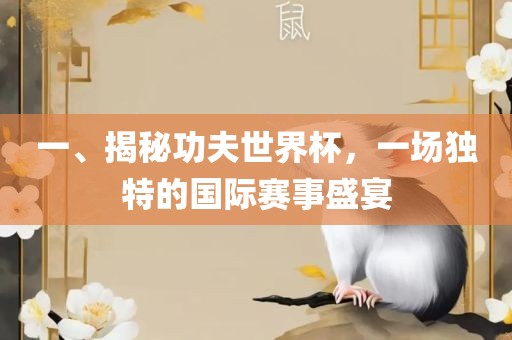 一、揭秘功夫世界杯，一场独特的国际赛事盛宴