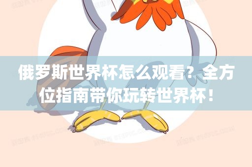 俄罗斯世界杯怎么观看？全方位指南带你玩转世界杯！