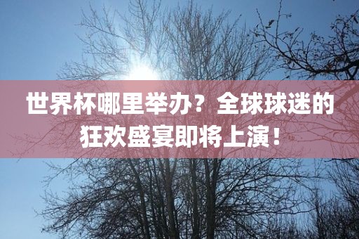 世界杯哪里举办？全球球迷的狂欢盛宴即将上演！