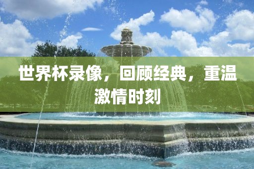 世界杯录像，回顾经典，重温眉山市正发家政服务有限公司激情时刻