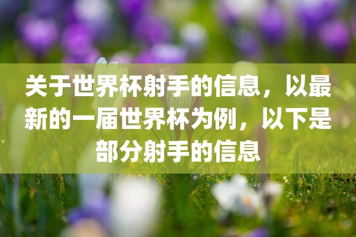 关于世界杯射手的信息，以最新的一届世界杯为例，以下是部分射手的信息