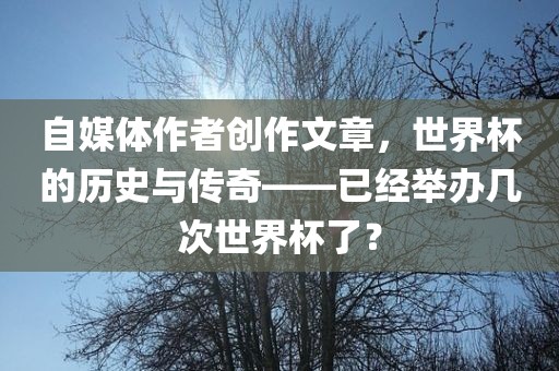 自媒体作者创作文章，世界杯的历史与传奇——已经举办几次世界杯了？