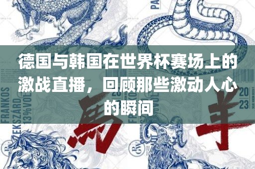 德国与韩国在世界杯赛场上的激战直播，回顾那些激动人心的瞬间