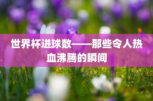 世界杯进球数——那些令人热血沸腾的瞬间