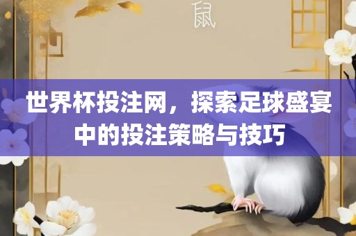 世界杯投注网，探索足球盛宴中的投注策略与技巧