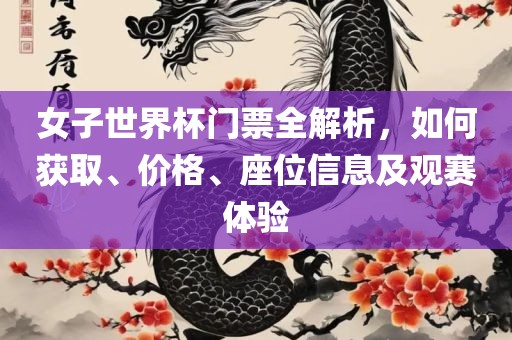 女子世界杯门票全解析，如何获取、价格、座位信息及观赛体验