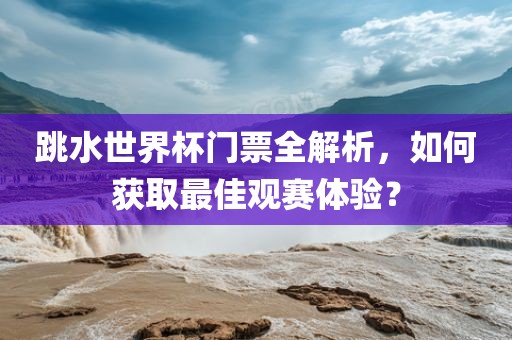 跳水世界杯门票全解析，如何获取最佳观赛体验？