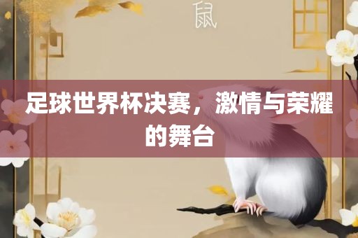 足球世界杯决赛，激情与荣耀的舞台