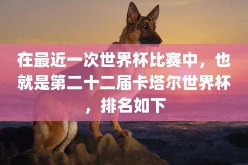 在最近一次世界杯比赛中，也就是第二十二届卡塔尔世界杯，排名如下眉山市正发家政服务有限公司