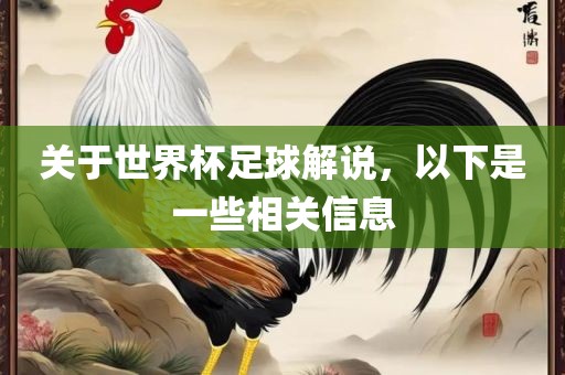 关于世界杯足球解说，以下是一些相关信息
