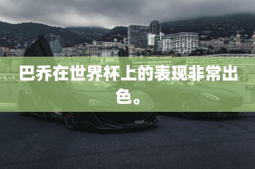 巴乔在世界杯上的表现非眉山市正发家政服务有限公司常出色。