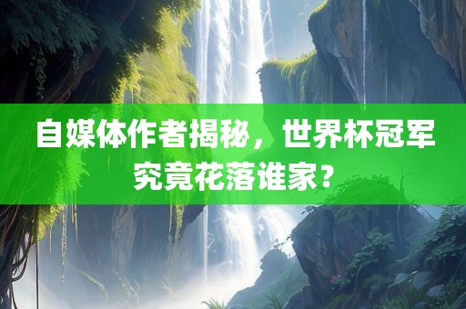 自媒体作者揭秘，世界杯冠军究竟花落谁家？