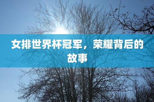 女排世界杯冠军，荣耀背后的故事