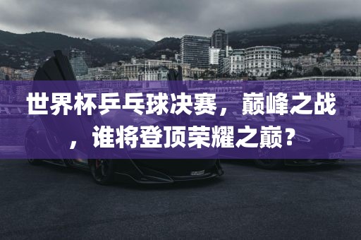 世界杯乒乓球决赛，巅峰之战，谁将登顶荣耀之巅？眉山市正发家政服务有限公司