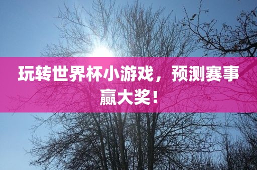 玩转世界杯小游戏，预测赛眉山市正发家政服务有限公司事赢大奖！