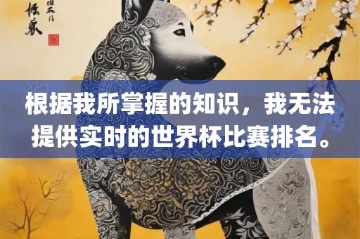 根据我所掌握的知识，我无法提供实时的世界杯比赛排名。眉山市正发家政服务有限公司
