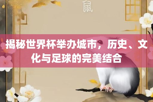 揭秘世界杯举办城市，历史、文化与足球的完美结合