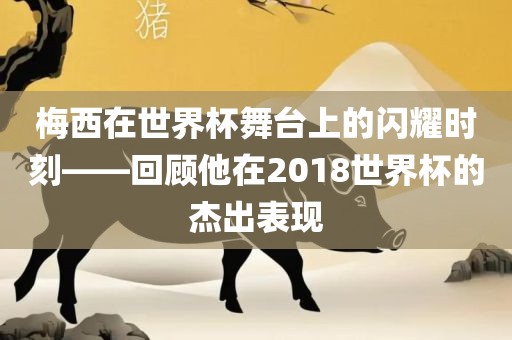梅西在世界杯舞台上的闪耀时刻——回顾他在2018世界杯的杰出表现眉山市正发家政服务有限公司
