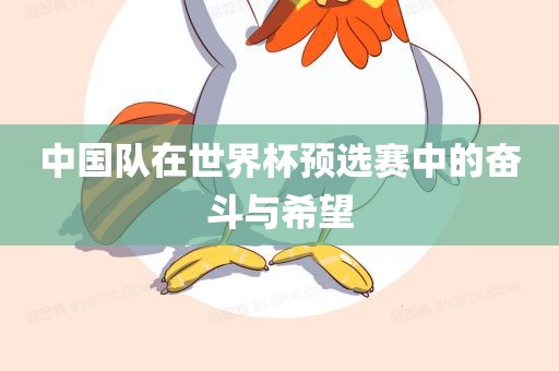 中国队在世界杯预选赛中的奋斗与希望