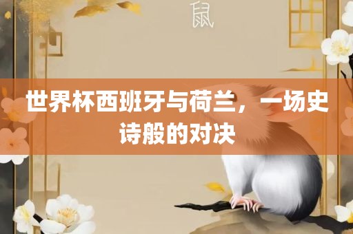 世界杯西班牙与荷兰，一场史诗般的对决眉山市正发家政服务有限公司
