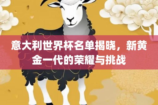 意大利世界杯名单揭晓，新黄金一代的荣耀与挑战