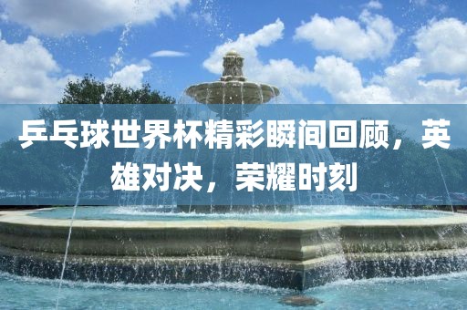 乒乓球世界杯精彩瞬间回顾，英雄对决，荣耀时刻眉山市正发家政服务有限公司
