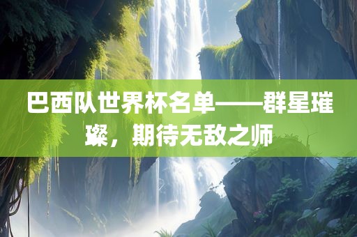 巴西队世界杯名单——群星璀璨，期待无敌之师眉山市正发家政服务有限公司