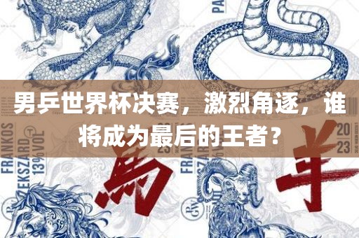 男乒世界杯决赛，激烈角逐，谁将成为最后的王者？