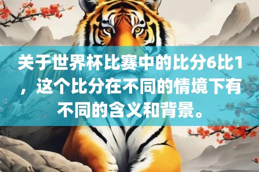 关于世界杯比赛中的比分6比1，这个比分在不同的情境下有不同的含义和背景。眉山市正发家政服务有限公司