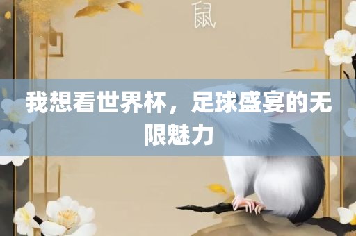 我想看世界杯，足球盛宴的无限魅力