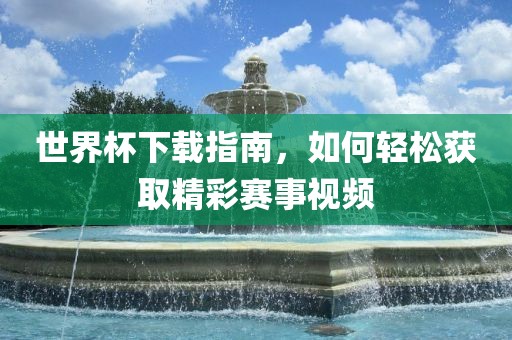 世界杯下载指南，如何轻松获取精彩赛事视频