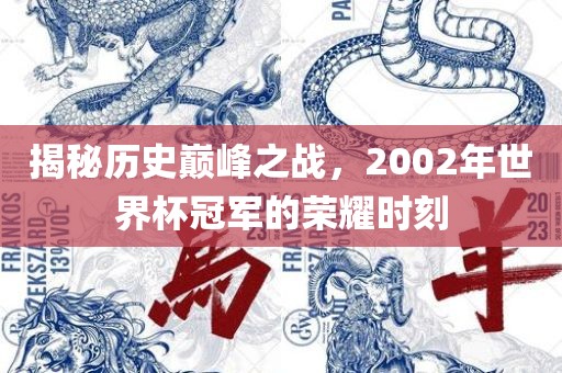 揭秘历史巅峰之战，2002年眉山市正发家政服务有限公司世界杯冠军的荣耀时刻