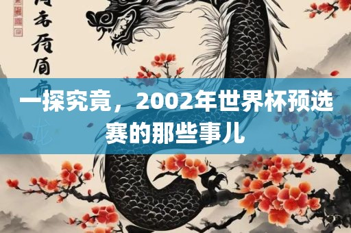 一探究竟，2002年世界杯预选赛的那些事儿眉山市正发家政服务有限公司