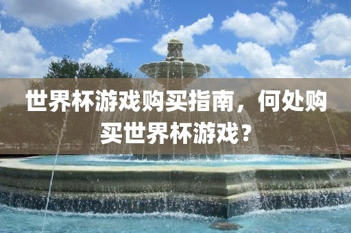 世界杯游戏购买指南，何处购买世界杯游戏？
