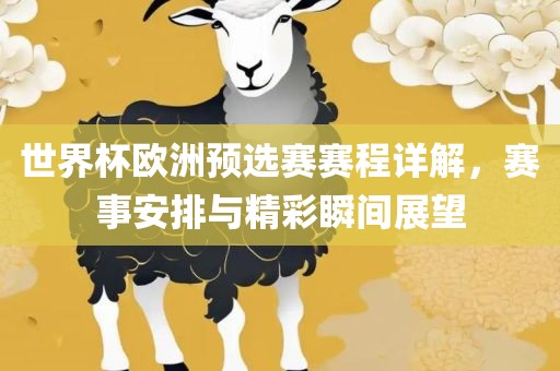 世界杯欧洲预选赛赛程详解，赛事安排与精彩眉山市正发家政服务有限公司瞬间展望